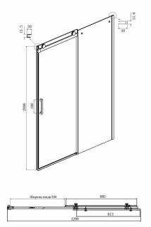 Душевая дверь Ambassador Benefit 19021102HX 130см хром/прозрачное